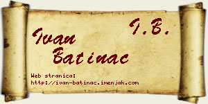 Ivan Batinac vizit kartica